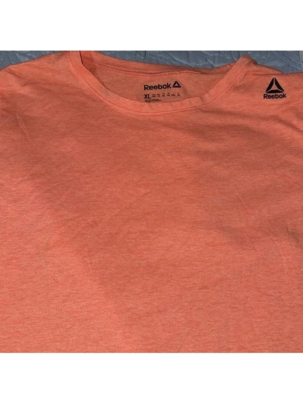 Reebok Womens Coral Orange Activewear T-Shirt XL Polyester & Cotton Blend Lightw - Picture 3 of 7